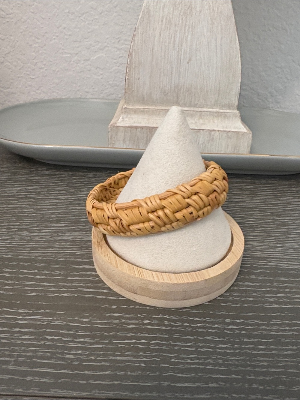 Woven Rattan Bangle Bracelet - Natural Tan NWOT